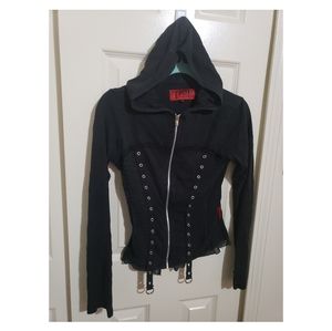 Black Zipper Hoodie